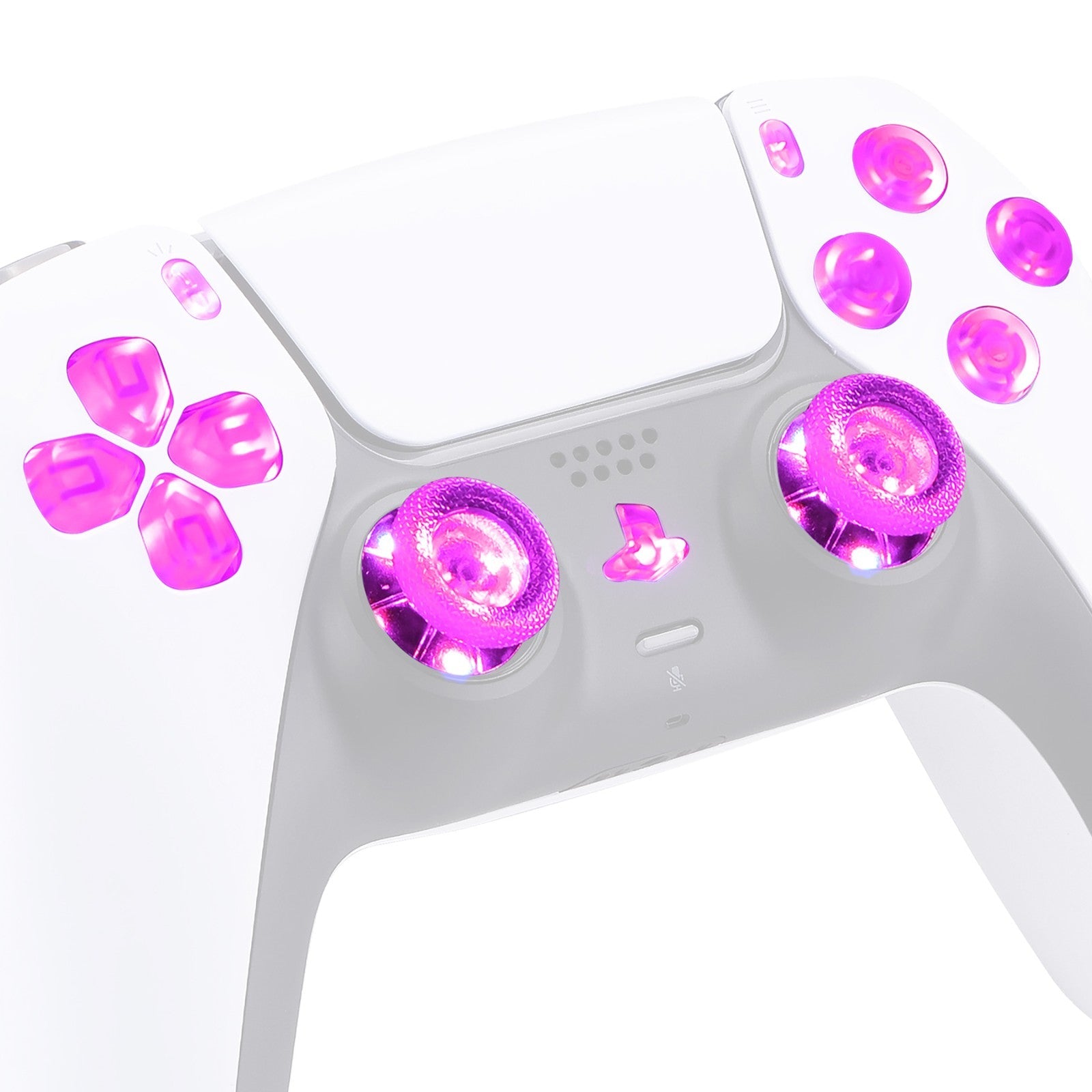 eXtremeRate Multi-Colors Luminated Buttons DTF V3 LED Kit for PS5 Controlle BDM-010/020 - Clear eXtremeRate