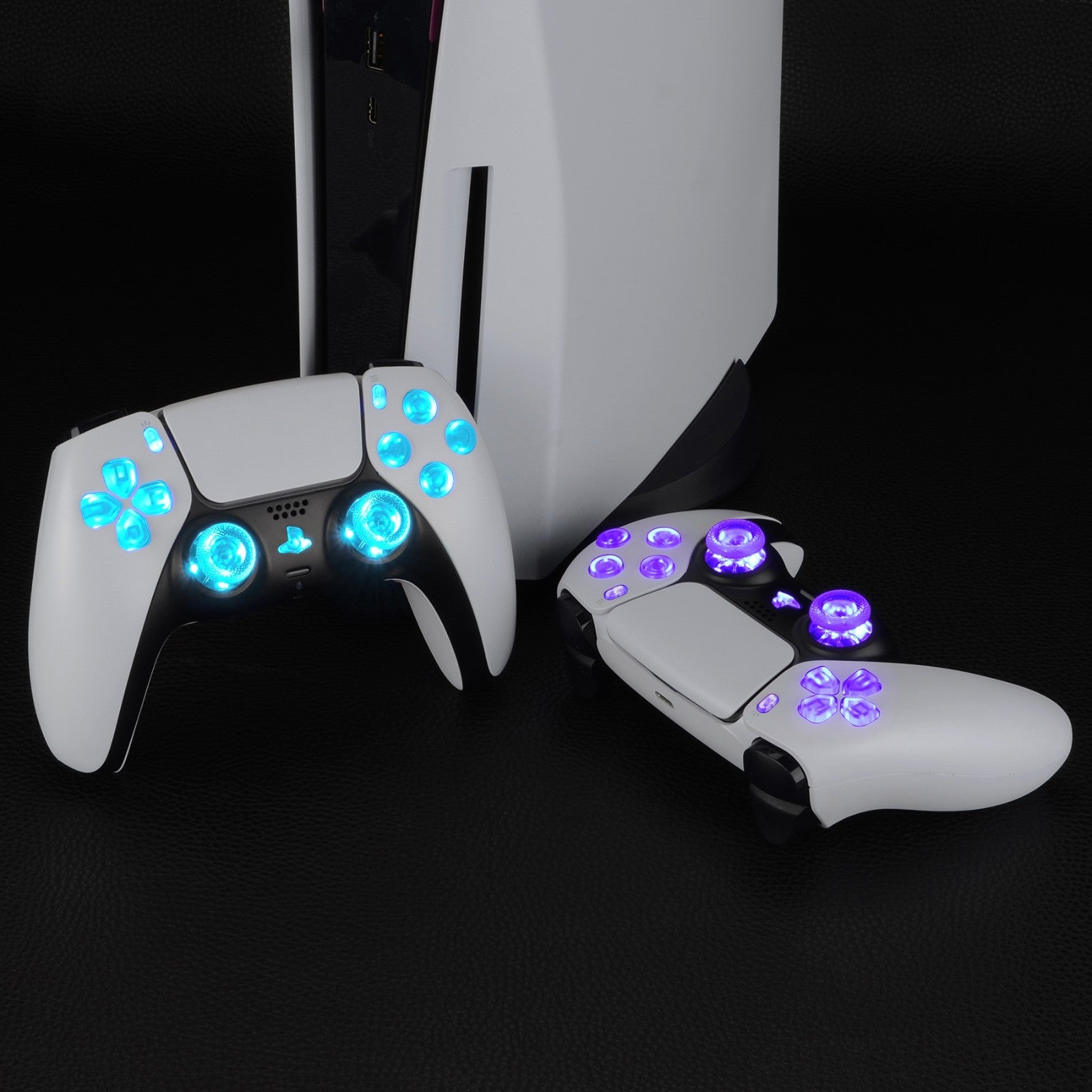 eXtremeRate Multi-Colors Luminated Buttons DTF V3 LED Kit for PS5 Controlle BDM-010/020 - Clear eXtremeRate