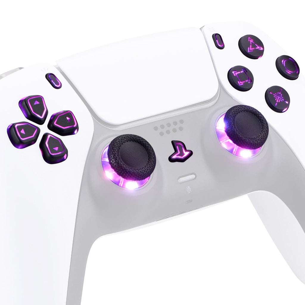 eXtremeRate Multi-Colors Luminated Buttons DTF V3 LED Kit for PS5 Controlle BDM-010/020 - Black eXtremeRate