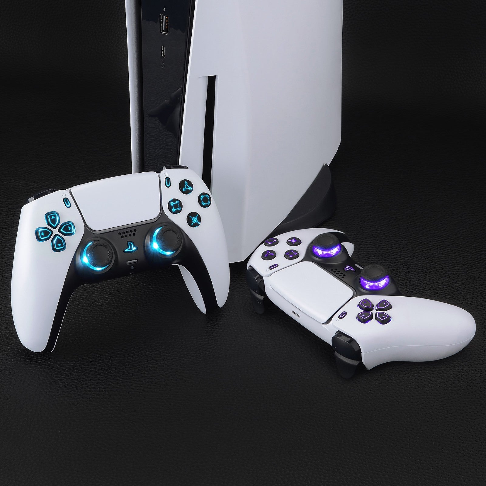 eXtremeRate Multi-Colors Luminated Buttons DTF V3 LED Kit for PS5 Controlle BDM-010/020 - Black eXtremeRate