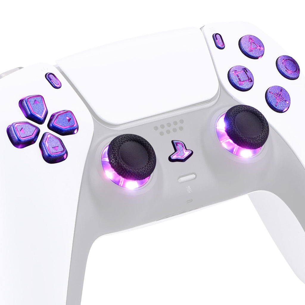 eXtremeRate Multi-Colors Luminated Buttons DTF V3 LED Kit for PS5 Controlle BDM-010/020 - Chameleon Purple Blue eXtremeRate