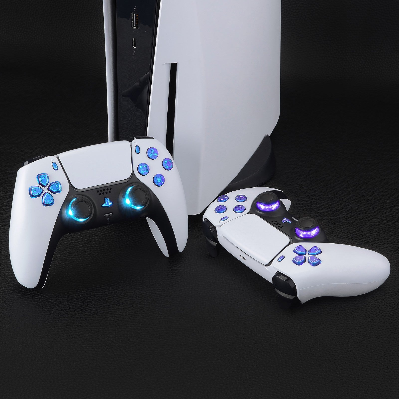 eXtremeRate Multi-Colors Luminated Buttons DTF V3 LED Kit for PS5 Controlle BDM-010/020 - Chameleon Purple Blue eXtremeRate