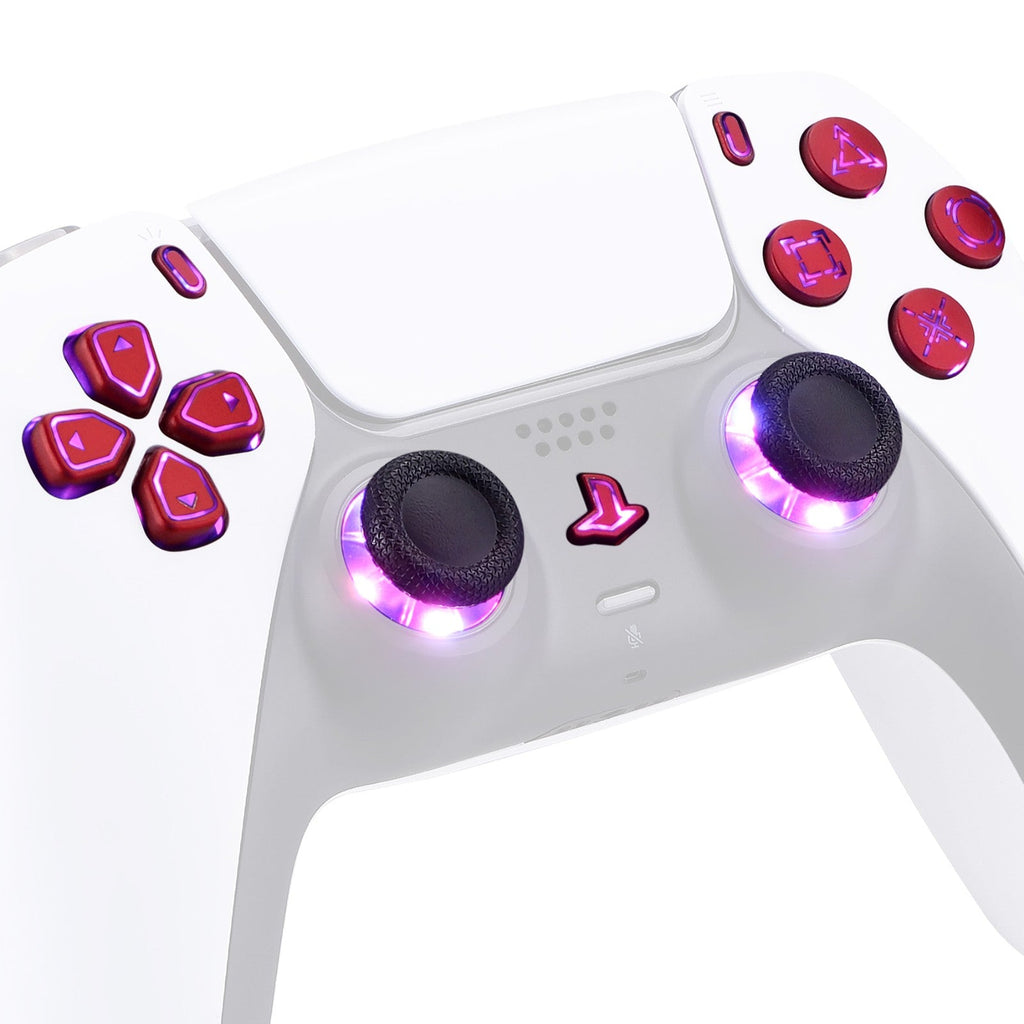 eXtremeRate Multi-Colors Luminated Buttons DTF V3 LED Kit for PS5 Controlle BDM-010/020 - Scarlet Red eXtremeRate