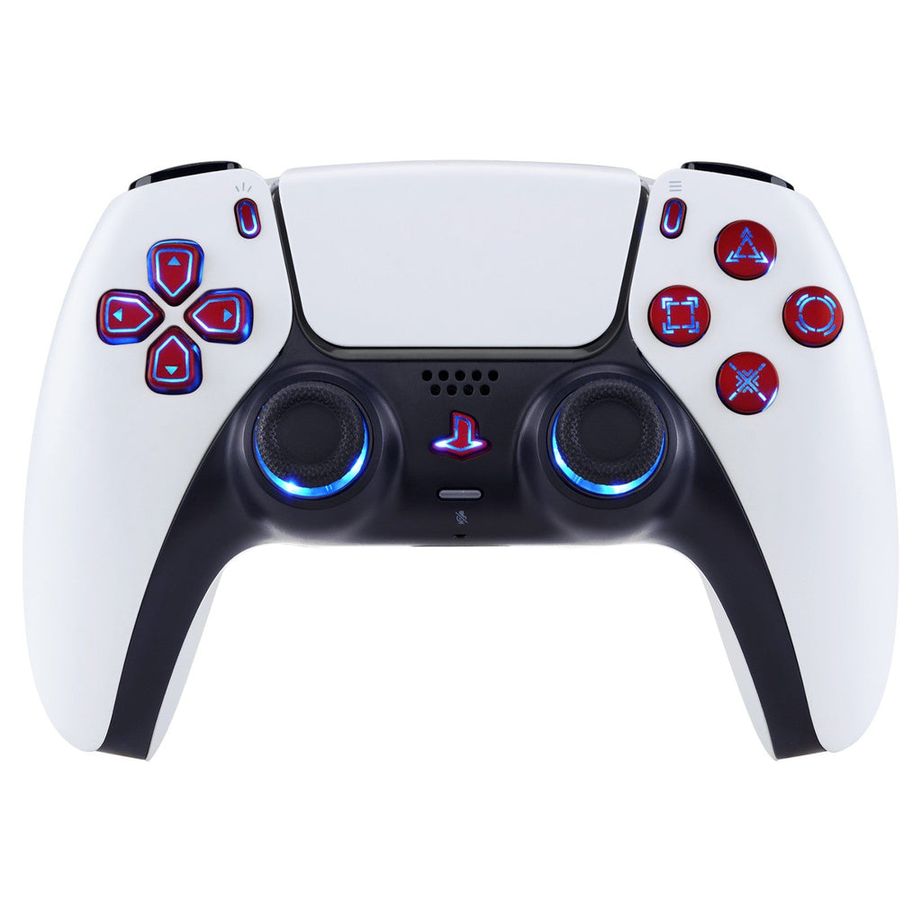 eXtremeRate Multi-Colors Luminated Buttons DTF V3 LED Kit for PS5 Controlle BDM-010/020 - Scarlet Red eXtremeRate