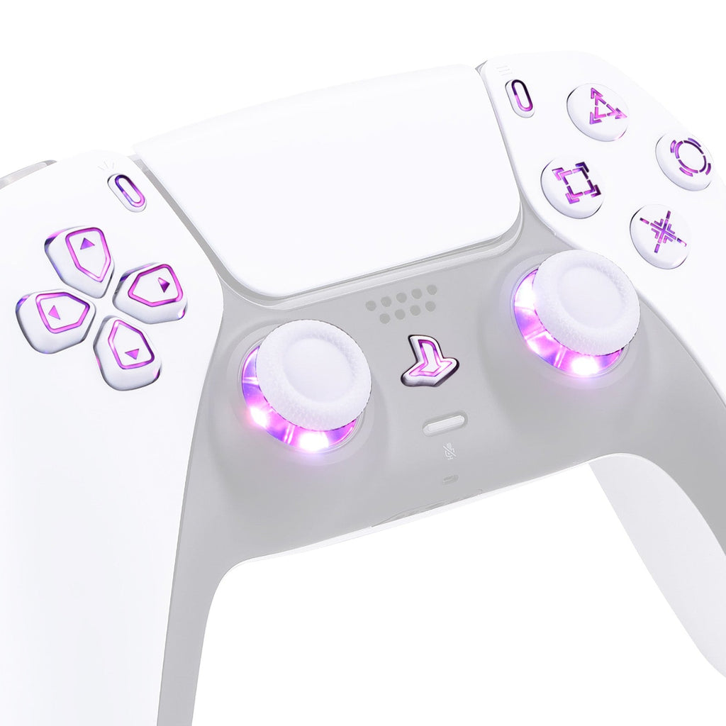 eXtremeRate Multi-Colors Luminated Buttons DTF V3 LED Kit for PS5 Controlle BDM-010/020 - White eXtremeRate