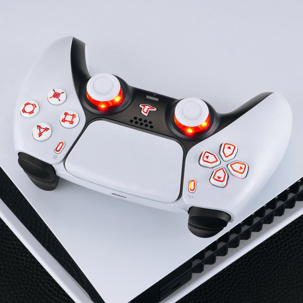 eXtremeRate Multi-Colors Luminated Buttons DTF V3 LED Kit for PS5 Controlle BDM-010/020 - White eXtremeRate