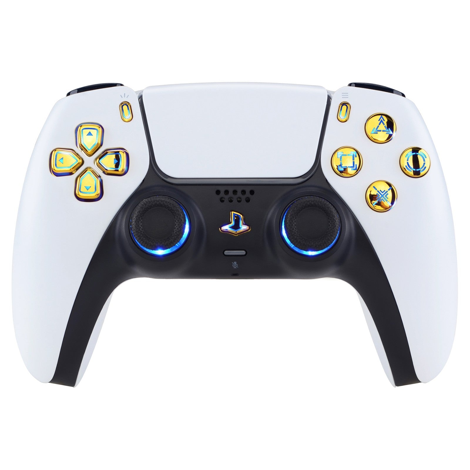 eXtremeRate Multi-Colors Luminated Buttons DTF V3 LED Kit for PS5 Controlle BDM-010/020 - Chrome Gold eXtremeRate
