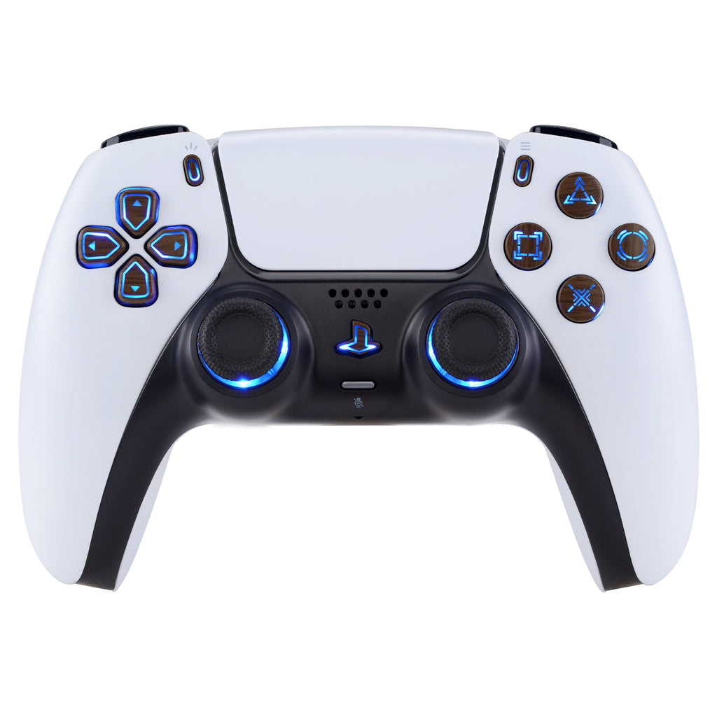 eXtremeRate Multi-Colors Luminated Buttons DTF V3 LED Kit for PS5 Controlle BDM-010/020 - Wood Grain eXtremeRate