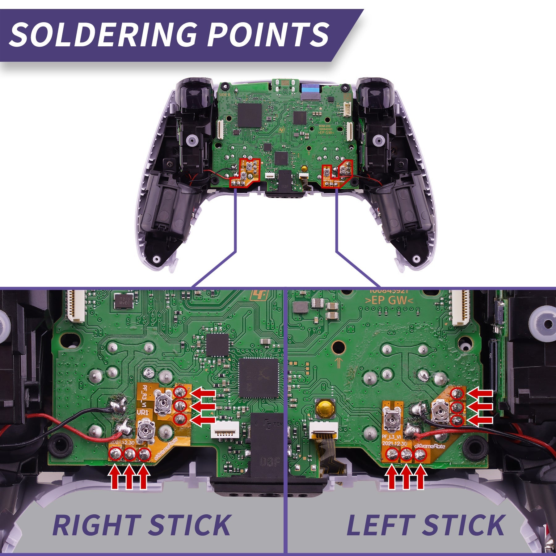 eXtremeRate Custom Drifix Thumbsticks Drift Fix Repair Kit for PS5 Controller BDM-010/020/030/040/050/060 eXtremeRate