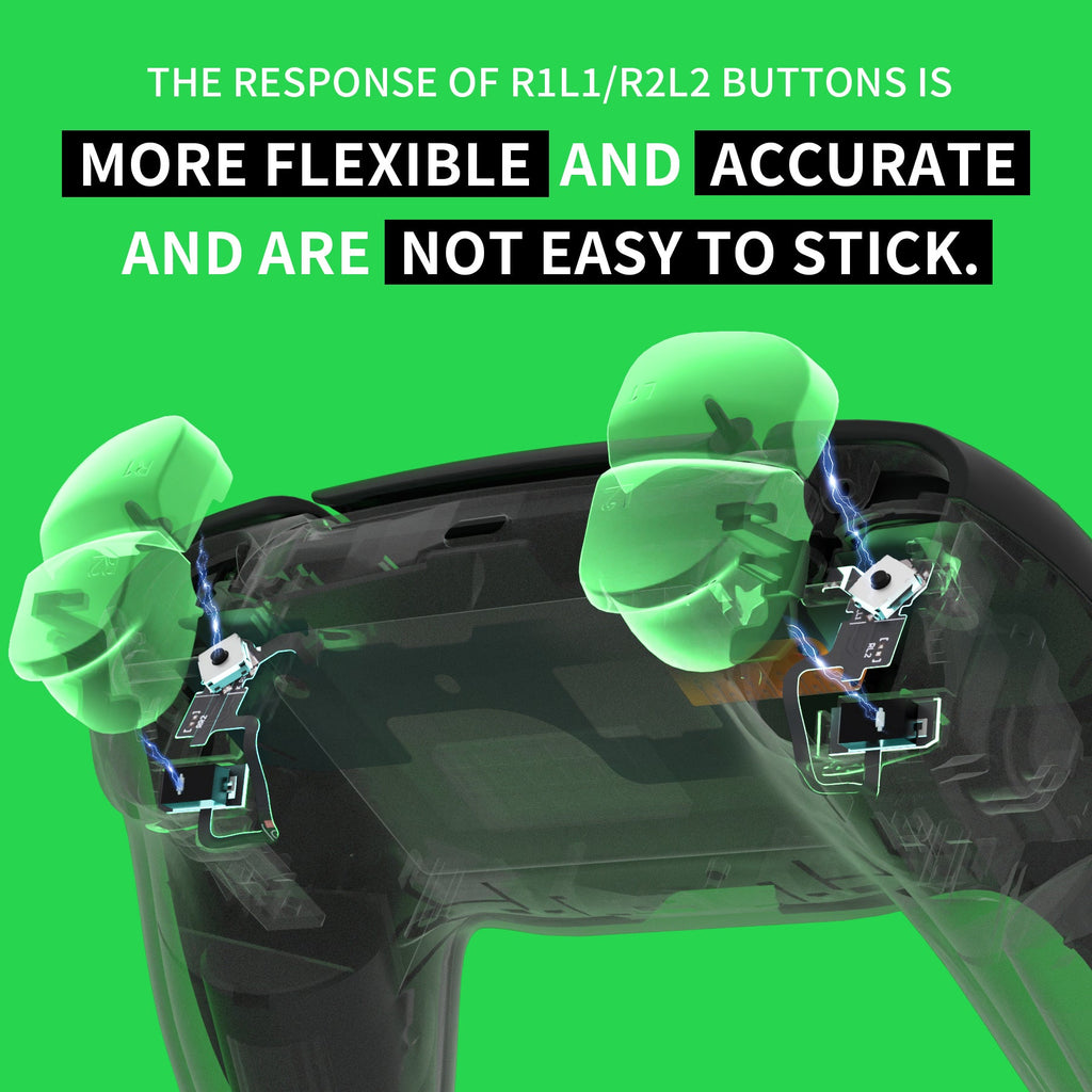 eXtremeRate Shoulder Buttons Micro Switch - Strong Version Tactile Clicky Hair Trigger Kit for PS5 Controller BDM-030 eXtremeRate