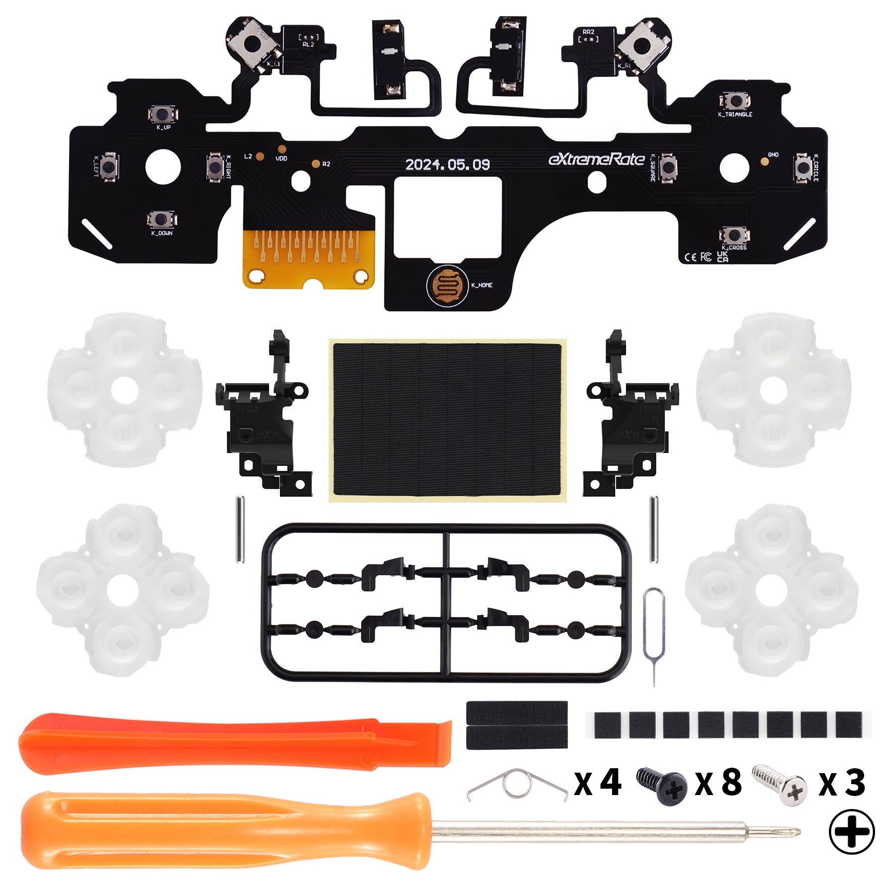 eXtremeRate Whole Set - Strong Version Clicky Kit V2 for PS5 Controller BDM-040/050/060 Shoulder Face Buttons, Micro Switch L2R2 Clicky Hair Trigger Kit and Tactile L1R1 Face Buttons Mouse Click for PS5 Controller eXtremeRate