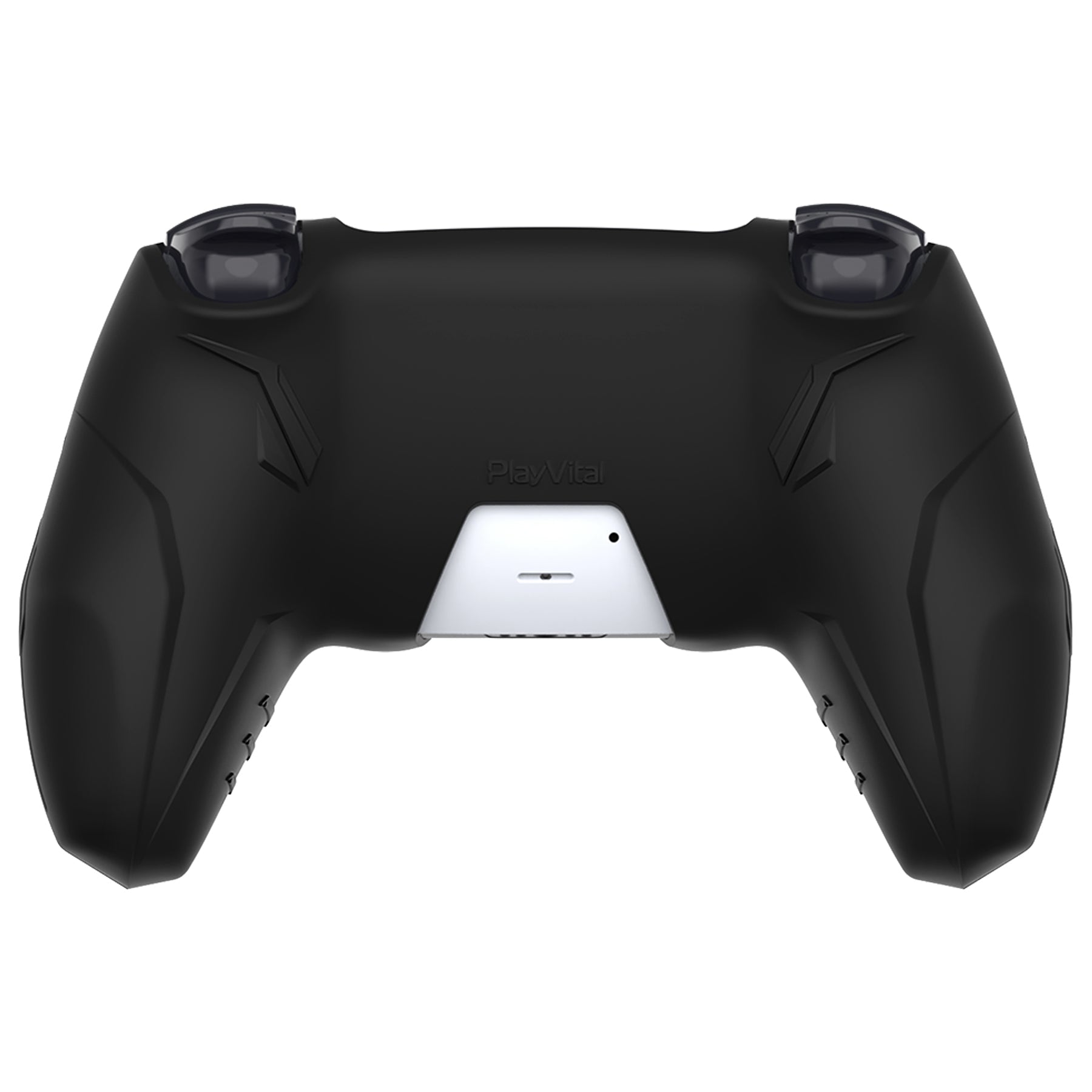 PlayVital 2 Set Futuristic CyberMech Design Silicone Case with Thumb Grips for PS5 Wireless Controller, Compatible with PS5 Official Charging Dock - Black PlayVital