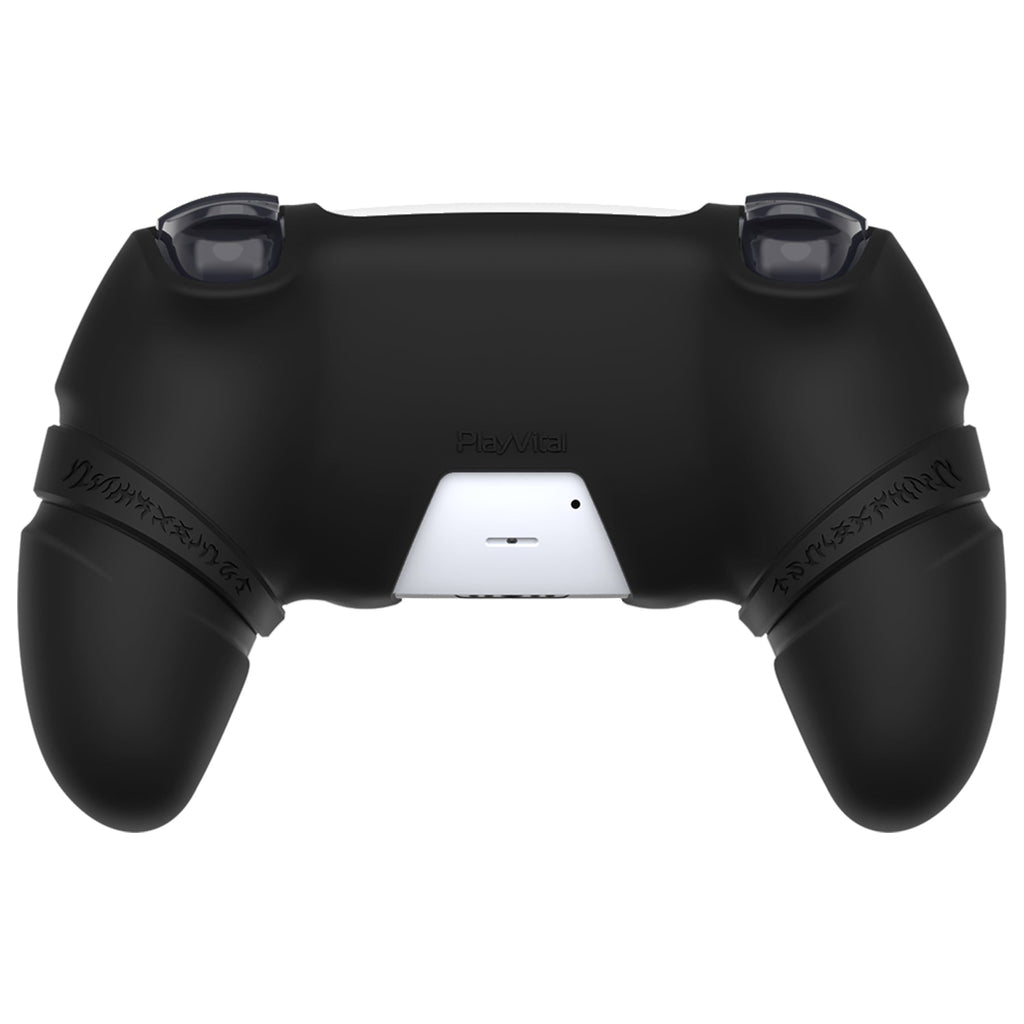 PlayVital 2 Set Runes Edition Silicone Cover Skin for PS5 Controller with Thumb Grips & Touchpad Skin & D-pad Area Sticker, Compatible with PS5 Charging Dock - Black PlayVital