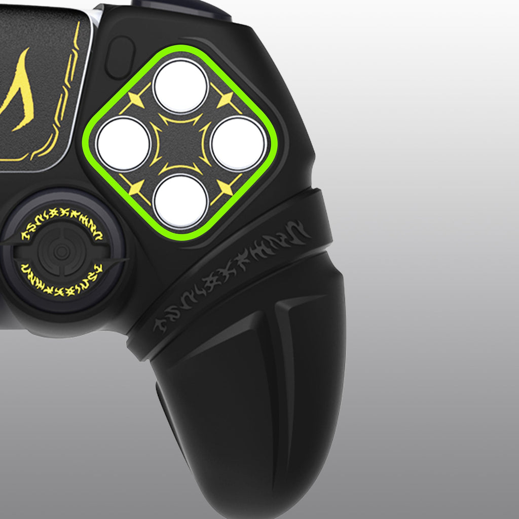PlayVital 2 Set Runes Edition Silicone Cover Skin for PS5 Controller with Thumb Grips & Touchpad Skin & D-pad Area Sticker, Compatible with PS5 Charging Dock - Black PlayVital