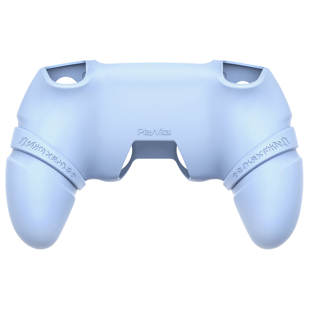 PlayVital 2 Set Runes Edition Silicone Cover Skin for PS5 Controller with Thumb Grips & Touchpad Skin & D-pad Area Sticker, Compatible with PS5 Charging Dock - Blue PlayVital