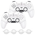PlayVital 2 Set Runes Edition Silicone Cover Skin for PS5 Controller with Thumb Grips & Touchpad Skin & D-pad Area Sticker, Compatible with PS5 Charging Dock - White PlayVital