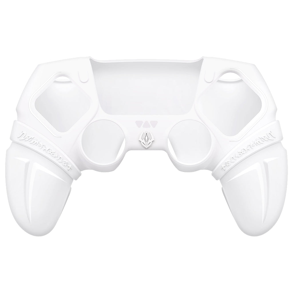 PlayVital 2 Set Runes Edition Silicone Cover Skin for PS5 Controller with Thumb Grips & Touchpad Skin & D-pad Area Sticker, Compatible with PS5 Charging Dock - White PlayVital