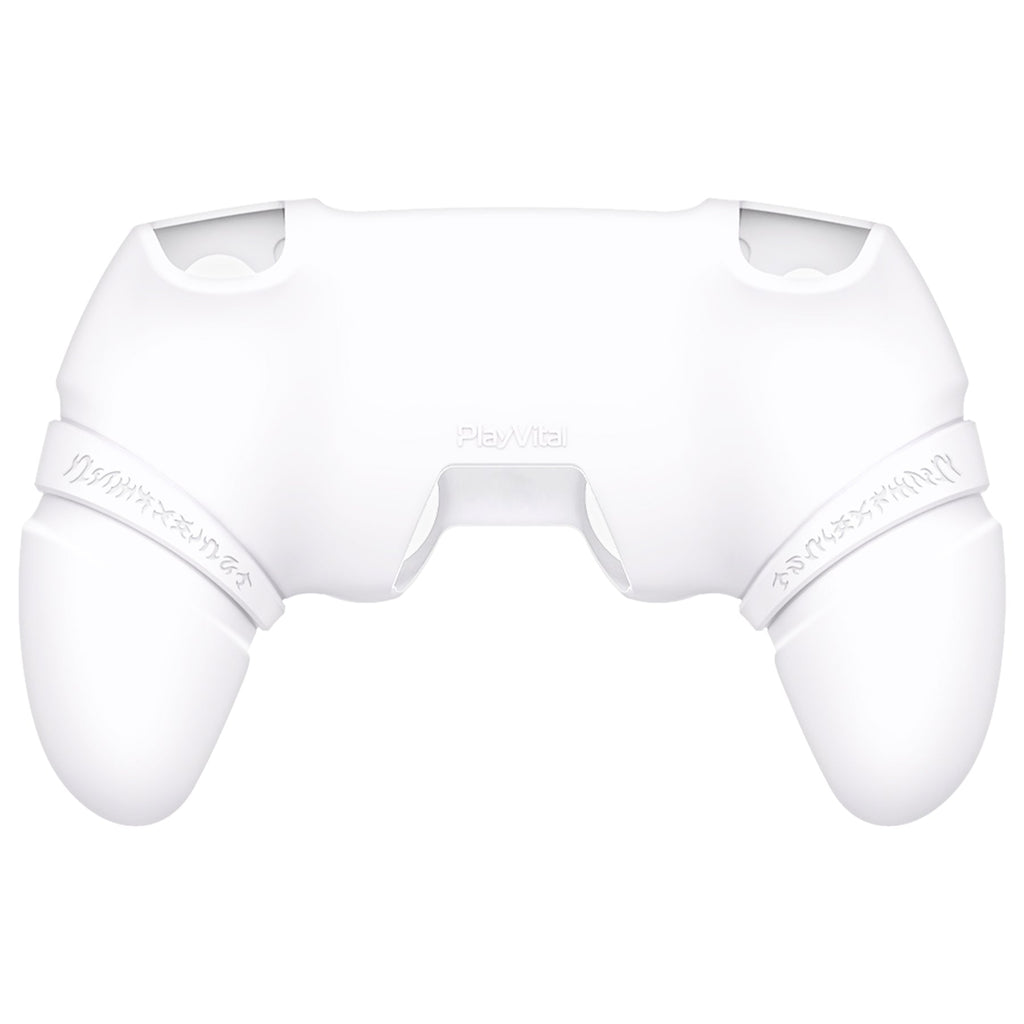 PlayVital 2 Set Runes Edition Silicone Cover Skin for PS5 Controller with Thumb Grips & Touchpad Skin & D-pad Area Sticker, Compatible with PS5 Charging Dock - White PlayVital