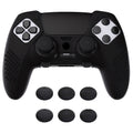 PlayVital 3D Studded Edition Anti-Slip Silicone Cover Case with Thumb Grip Caps for PS5 Edge Controller - Black PlayVital