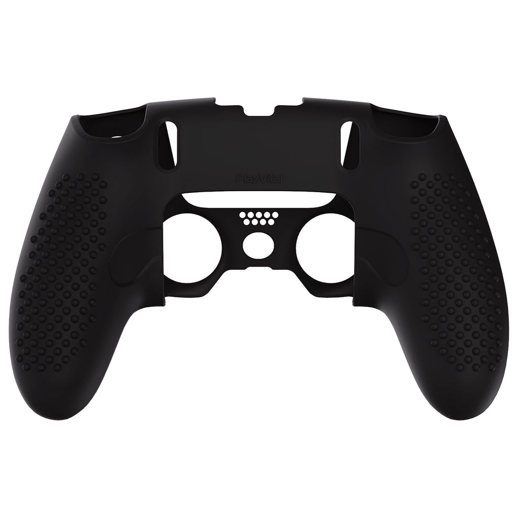 PlayVital 3D Studded Edition Anti-Slip Silicone Cover Case with Thumb Grip Caps for PS5 Edge Controller - Black PlayVital
