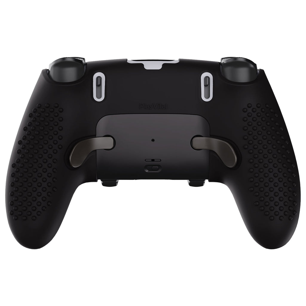 PlayVital 3D Studded Edition Anti-Slip Silicone Cover Case with Thumb Grip Caps for PS5 Edge Controller - Black PlayVital