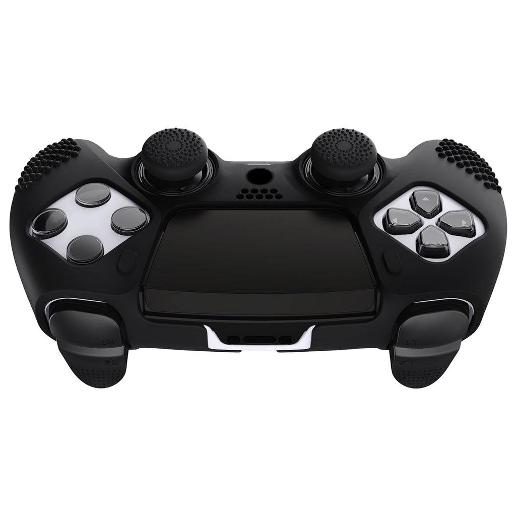PlayVital 3D Studded Edition Anti-Slip Silicone Cover Case with Thumb Grip Caps for PS5 Edge Controller - Black PlayVital