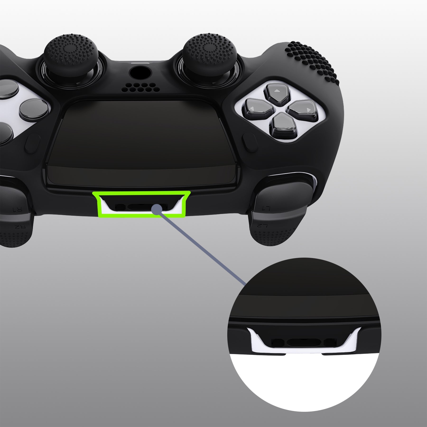 PlayVital 3D Studded Edition Anti-Slip Silicone Cover Case with Thumb Grip Caps for PS5 Edge Controller - Black PlayVital