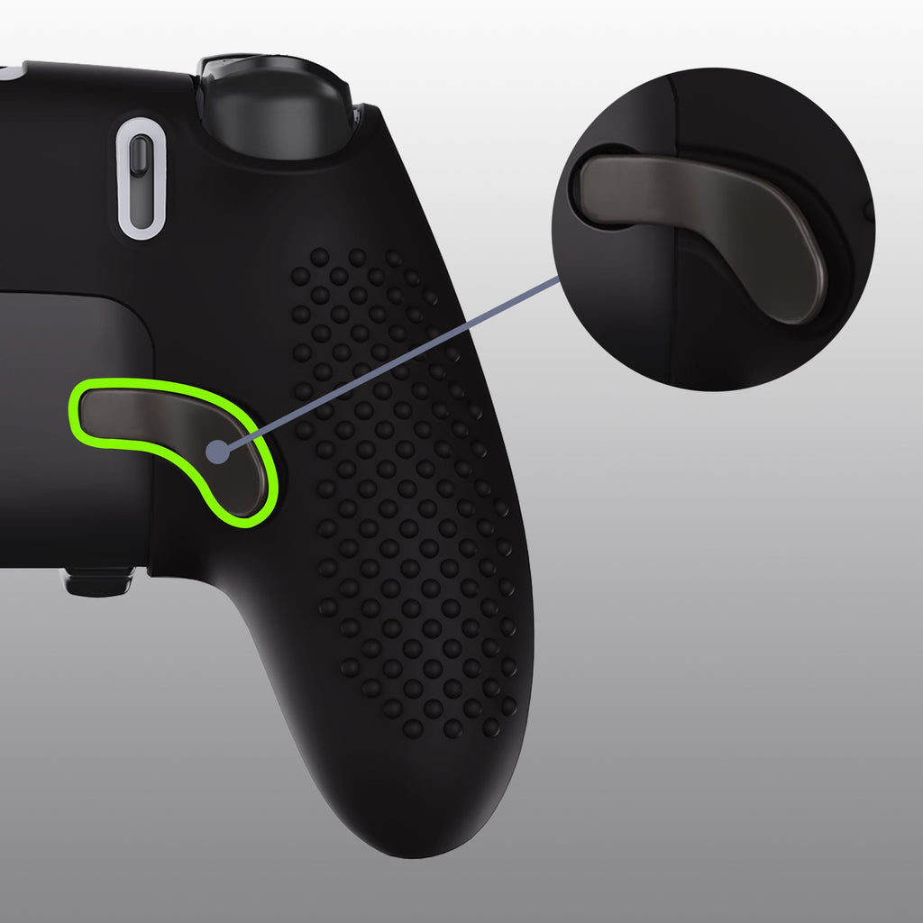PlayVital 3D Studded Edition Anti-Slip Silicone Cover Case with Thumb Grip Caps for PS5 Edge Controller - Black PlayVital