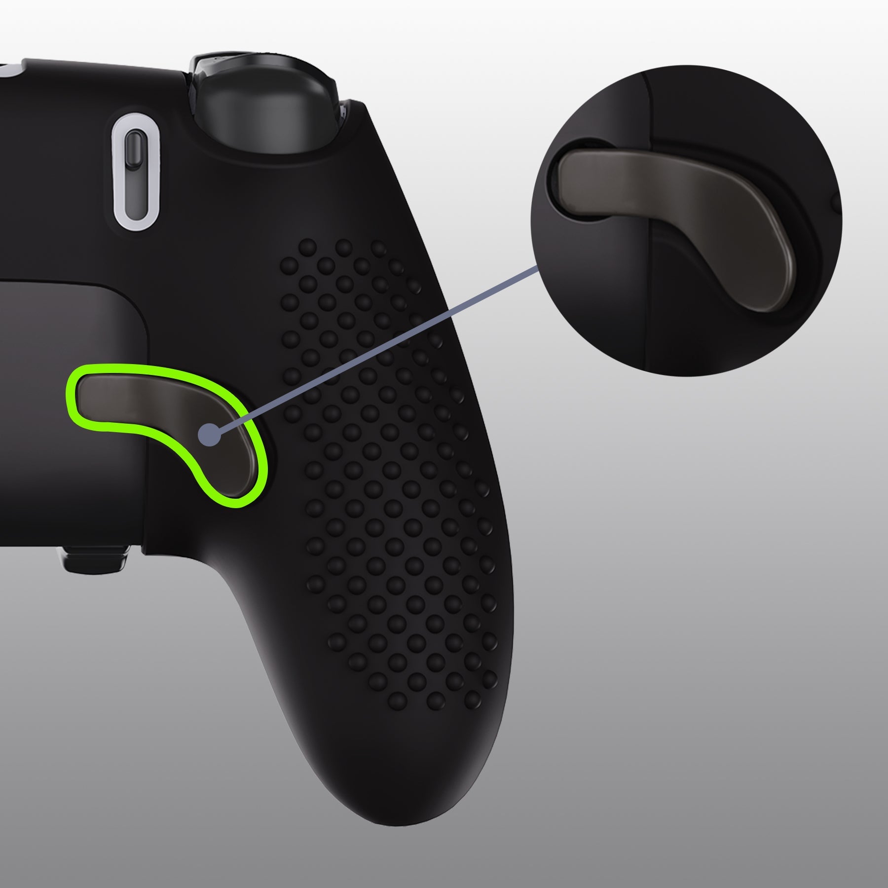 PlayVital 3D Studded Edition Anti-Slip Silicone Cover Case with Thumb Grip Caps for PS5 Edge Controller - Black PlayVital