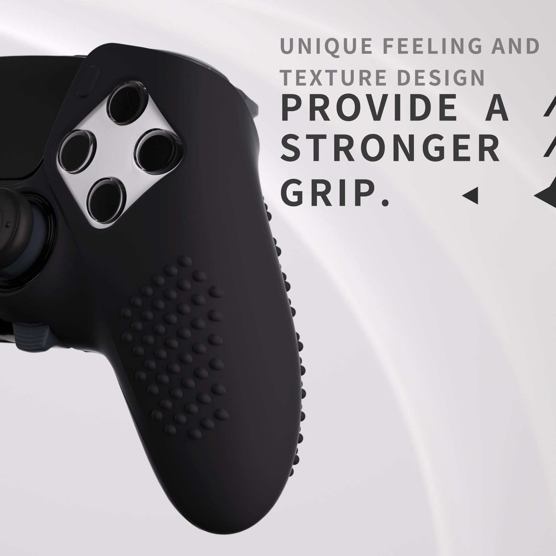PlayVital 3D Studded Edition Anti-Slip Silicone Cover Case with Thumb Grip Caps for PS5 Edge Controller - Black PlayVital