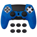 PlayVital 3D Studded Edition Anti-Slip Silicone Cover Case with Thumb Grip Caps for PS5 Edge Controller - Blue PlayVital