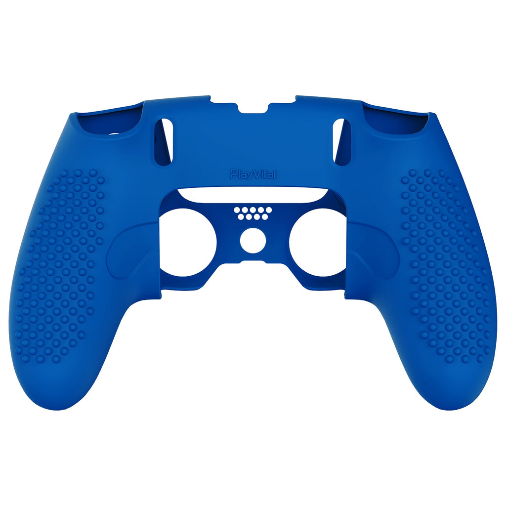 PlayVital 3D Studded Edition Anti-Slip Silicone Cover Case with Thumb Grip Caps for PS5 Edge Controller - Blue PlayVital