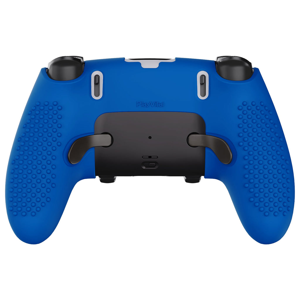 PlayVital 3D Studded Edition Anti-Slip Silicone Cover Case with Thumb Grip Caps for PS5 Edge Controller - Blue PlayVital
