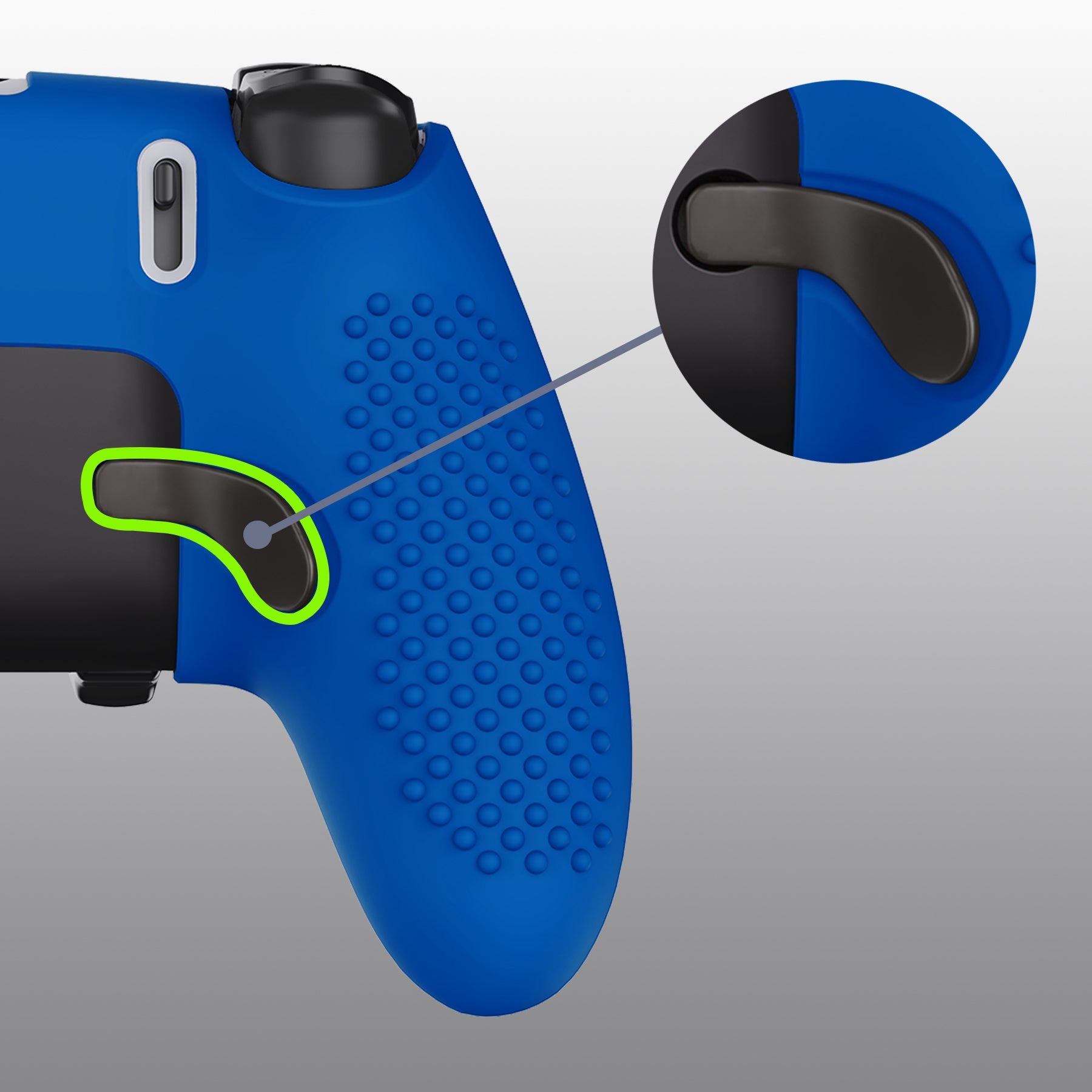 PlayVital 3D Studded Edition Anti-Slip Silicone Cover Case with Thumb Grip Caps for PS5 Edge Controller - Blue PlayVital