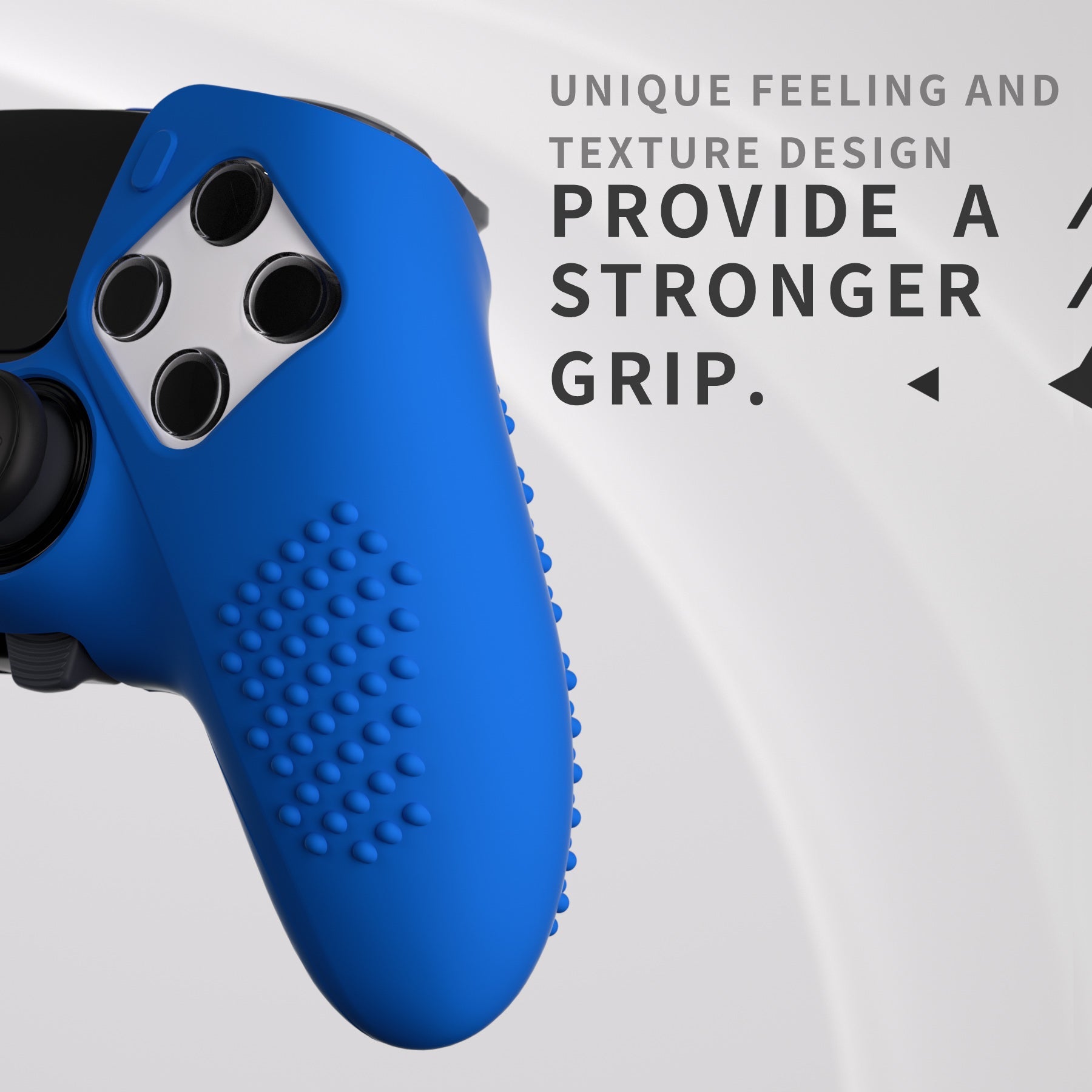 PlayVital 3D Studded Edition Anti-Slip Silicone Cover Case with Thumb Grip Caps for PS5 Edge Controller - Blue PlayVital