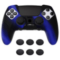 PlayVital 3D Studded Edition Anti-Slip Silicone Cover Case with Thumb Grip Caps for PS5 Edge Controller - Blue & Black PlayVital