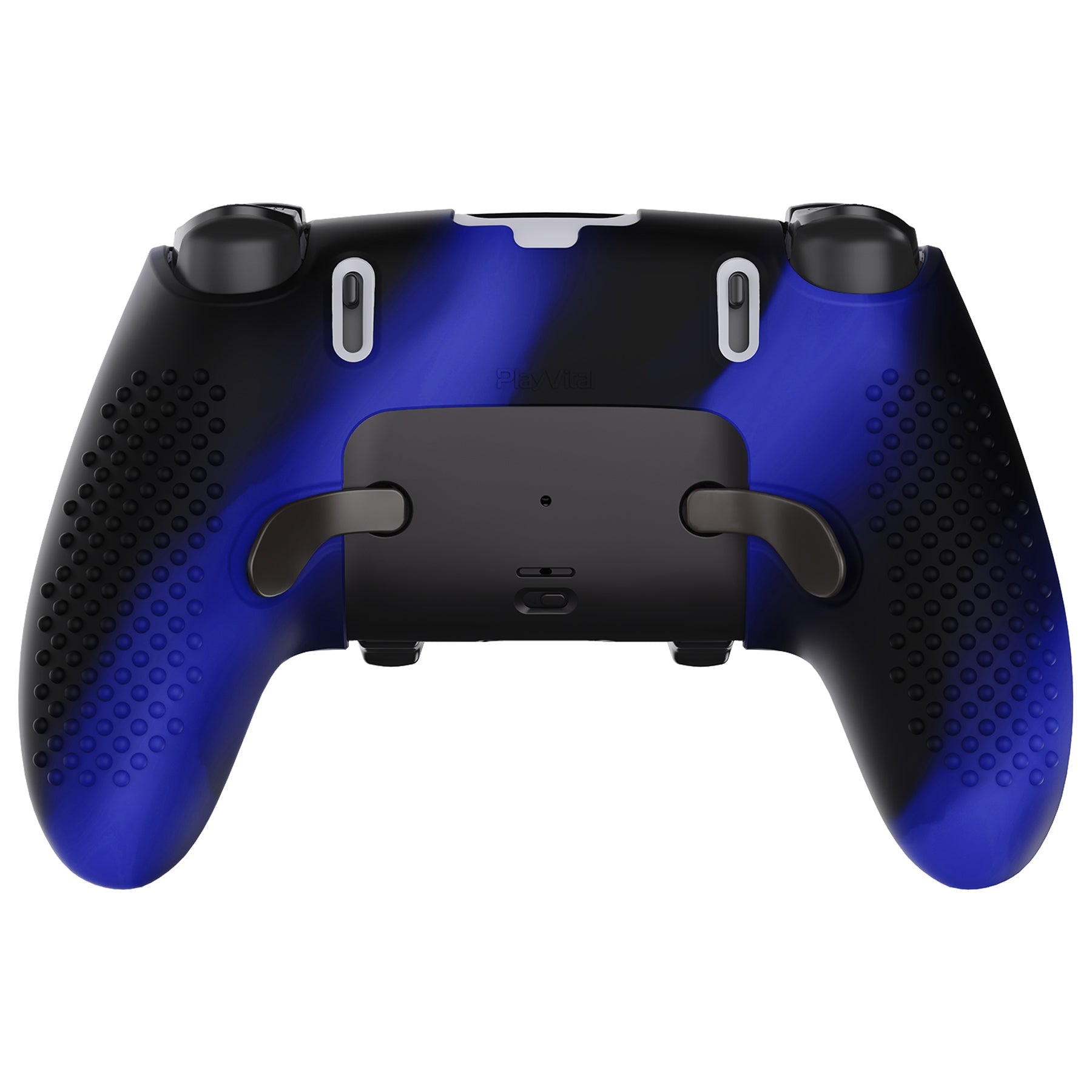 PlayVital 3D Studded Edition Anti-Slip Silicone Cover Case with Thumb Grip Caps for PS5 Edge Controller - Blue & Black PlayVital