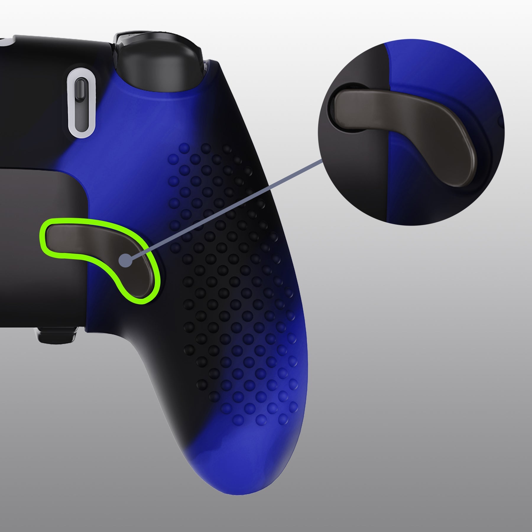 PlayVital 3D Studded Edition Anti-Slip Silicone Cover Case with Thumb Grip Caps for PS5 Edge Controller - Blue & Black PlayVital
