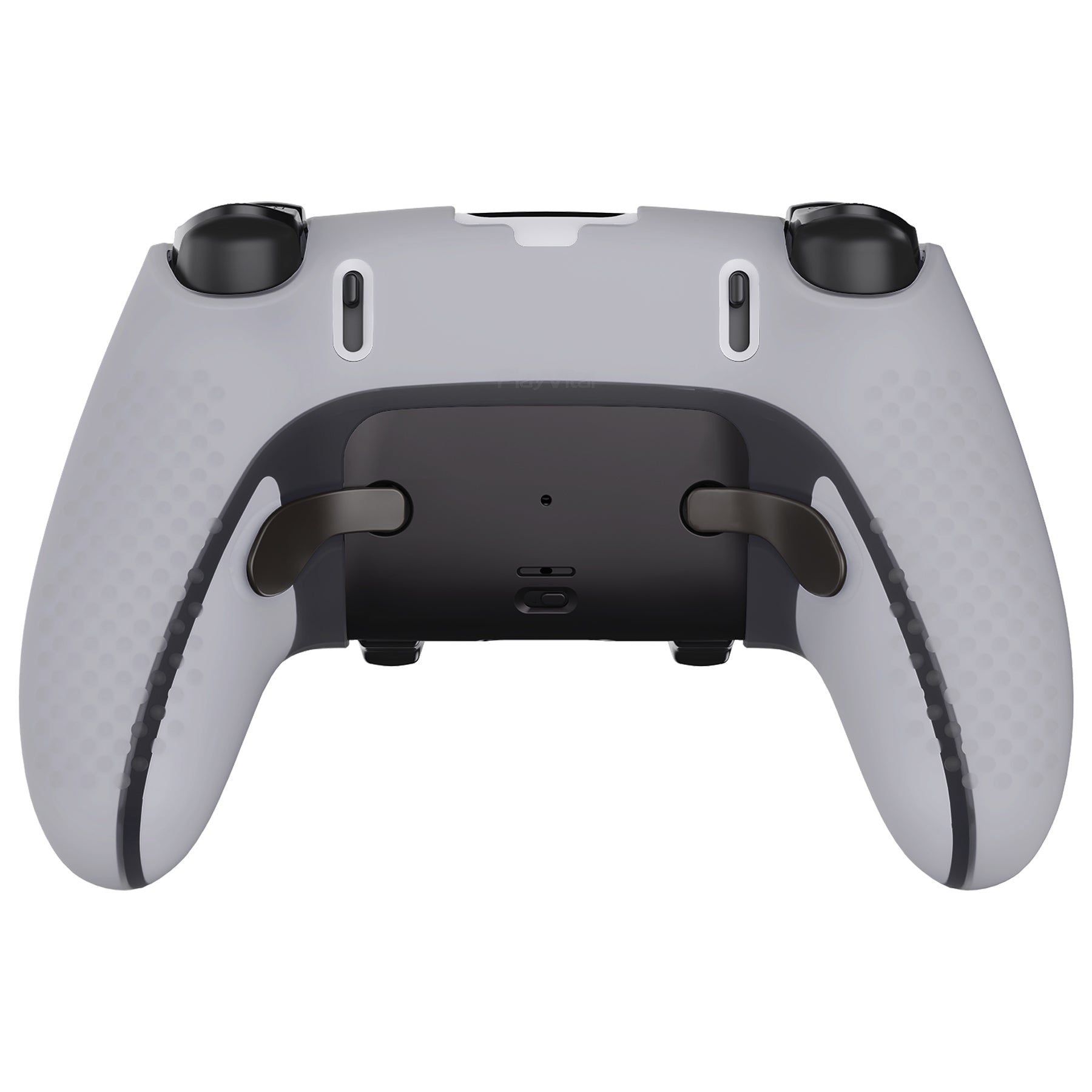 PlayVital 3D Studded Edition Anti-Slip Silicone Cover Case with Thumb Grip Caps for PS5 Edge Controller - Clear White PlayVital