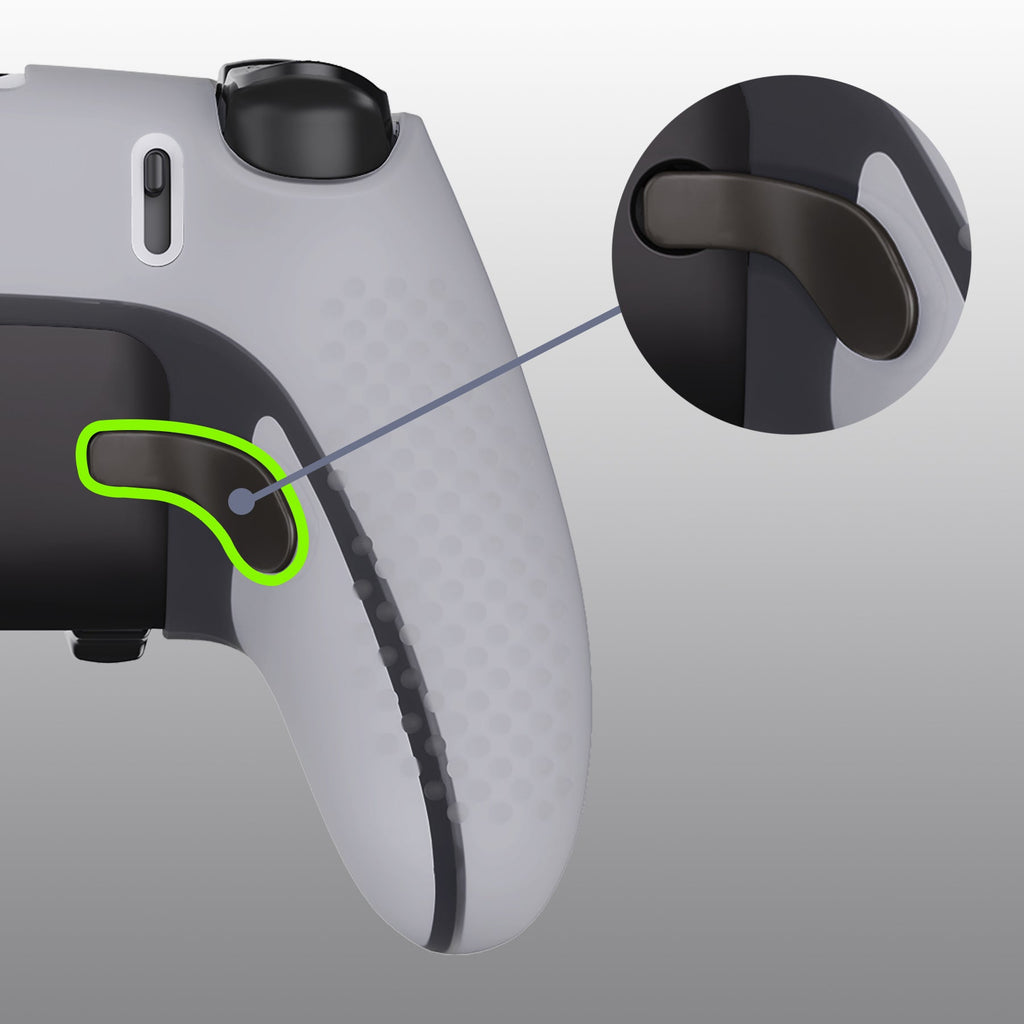 PlayVital 3D Studded Edition Anti-Slip Silicone Cover Case with Thumb Grip Caps for PS5 Edge Controller - Clear White PlayVital