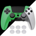 PlayVital 3D Studded Edition Anti-Slip Silicone Cover Case with Thumb Grip Caps for PS5 Edge Controller - Glow in Dark - Green PlayVital