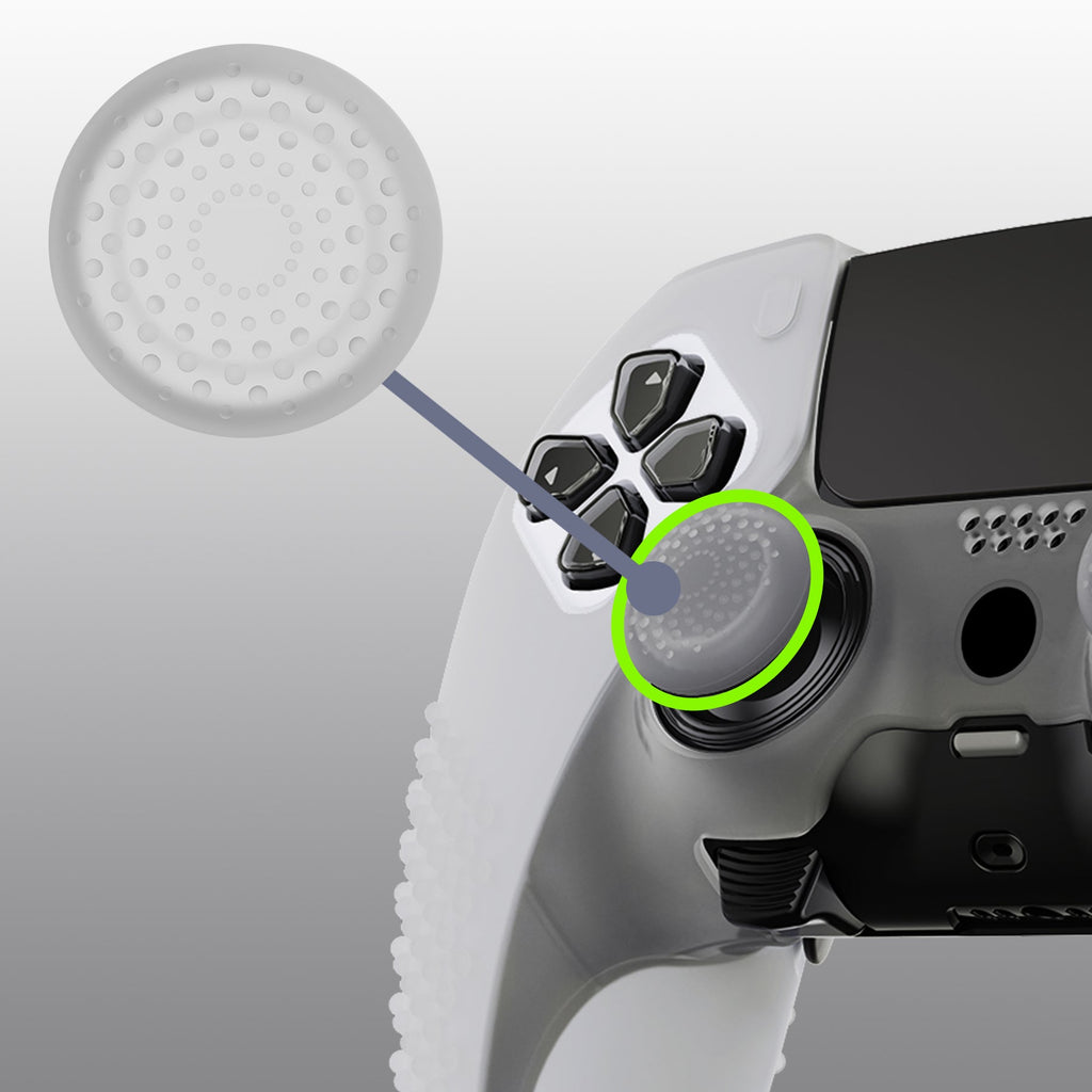 PlayVital 3D Studded Edition Anti-Slip Silicone Cover Case with Thumb Grip Caps for PS5 Edge Controller - Glow in Dark - Green PlayVital