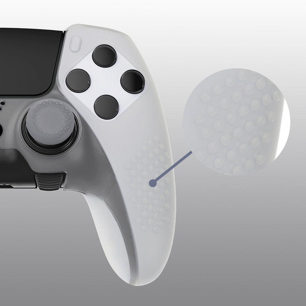 PlayVital 3D Studded Edition Anti-Slip Silicone Cover Case with Thumb Grip Caps for PS5 Edge Controller - Glow in Dark - Green PlayVital