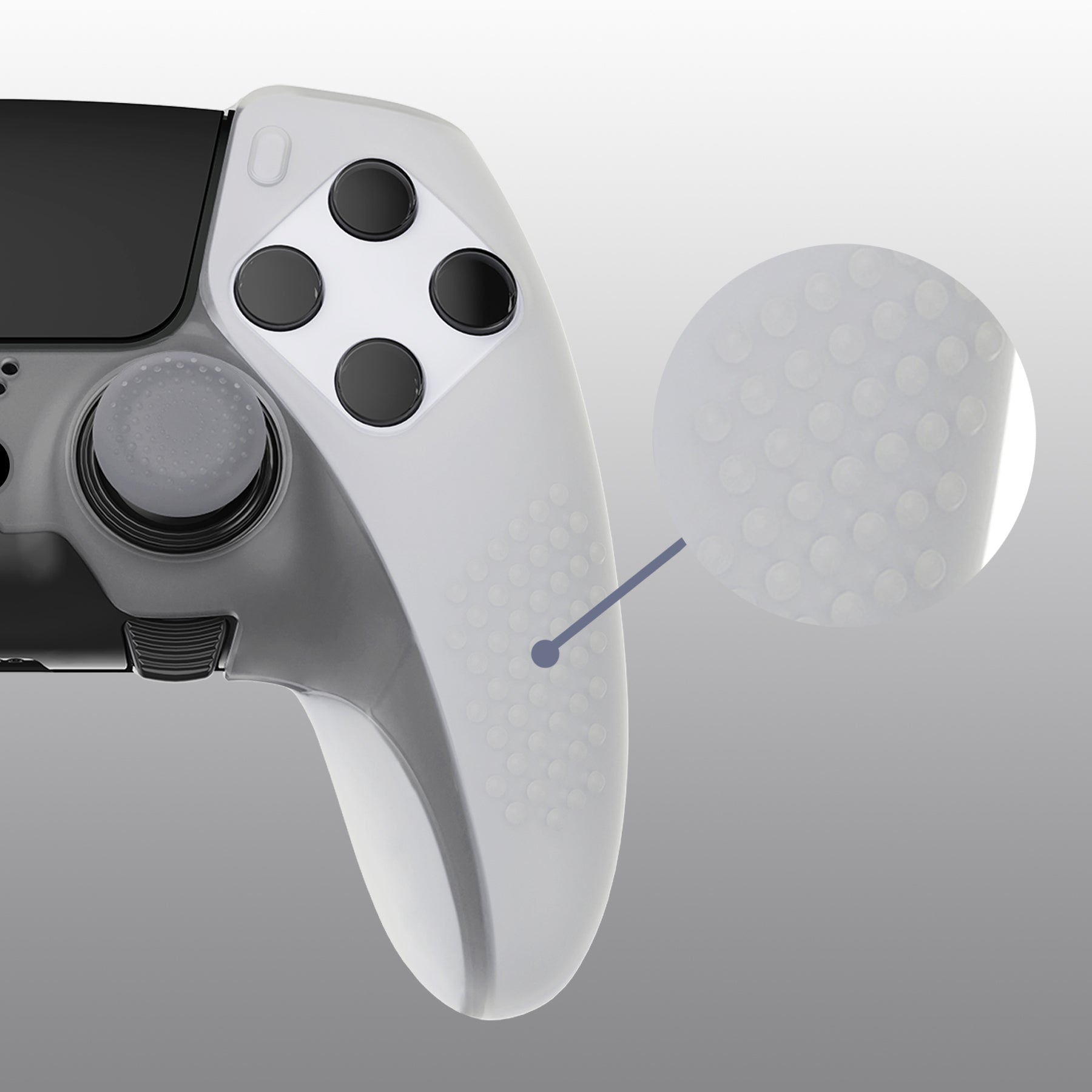 PlayVital 3D Studded Edition Anti-Slip Silicone Cover Case with Thumb Grip Caps for PS5 Edge Controller - Glow in Dark - Green PlayVital