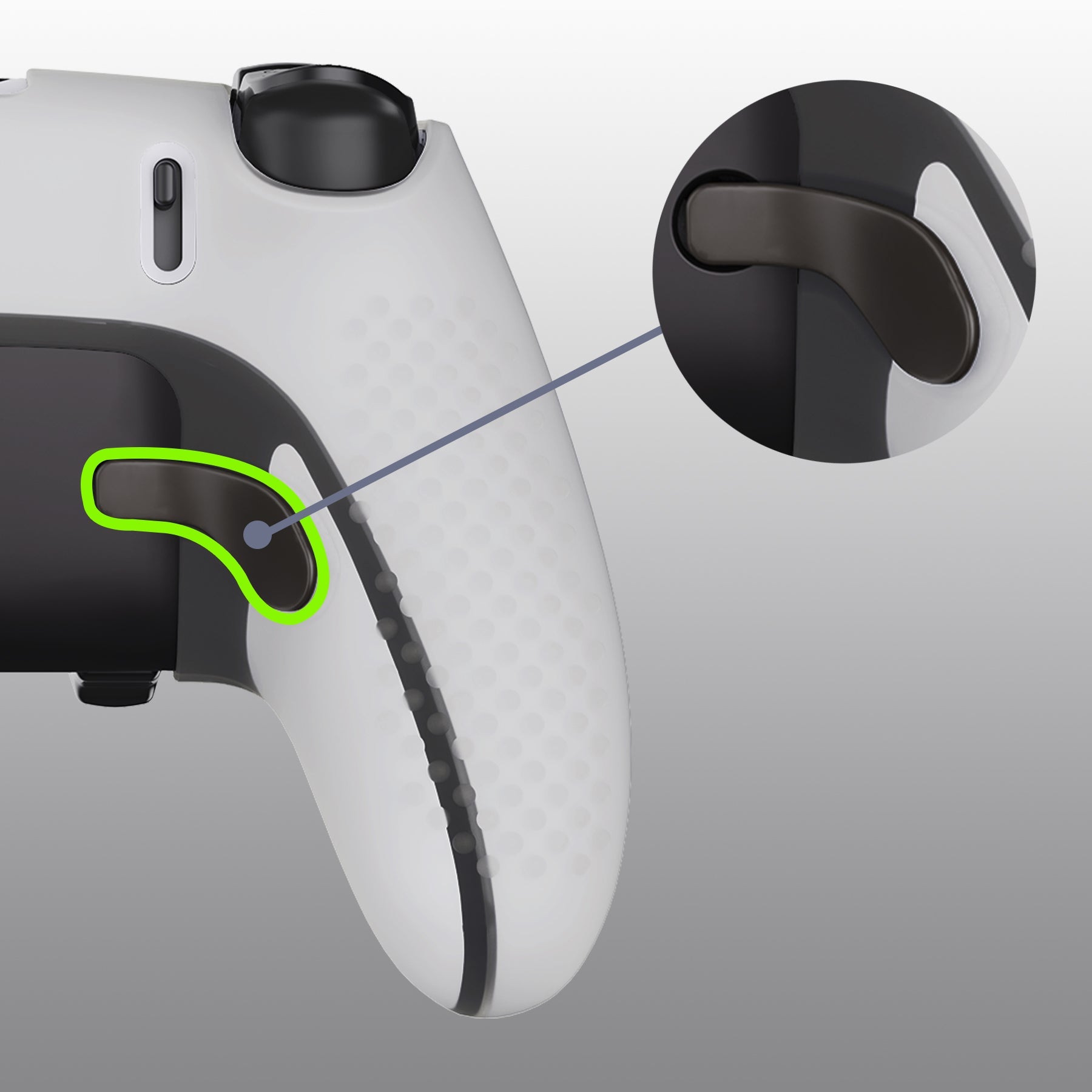 PlayVital 3D Studded Edition Anti-Slip Silicone Cover Case with Thumb Grip Caps for PS5 Edge Controller - Glow in Dark - Green PlayVital