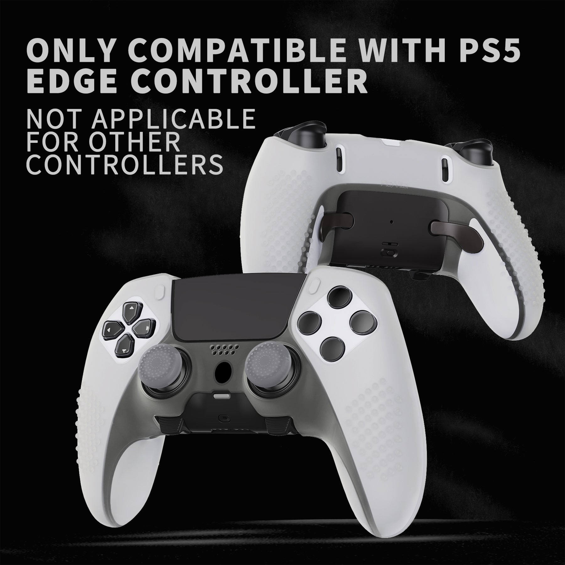 PlayVital 3D Studded Edition Anti-Slip Silicone Cover Case with Thumb Grip Caps for PS5 Edge Controller - Glow in Dark - Green PlayVital