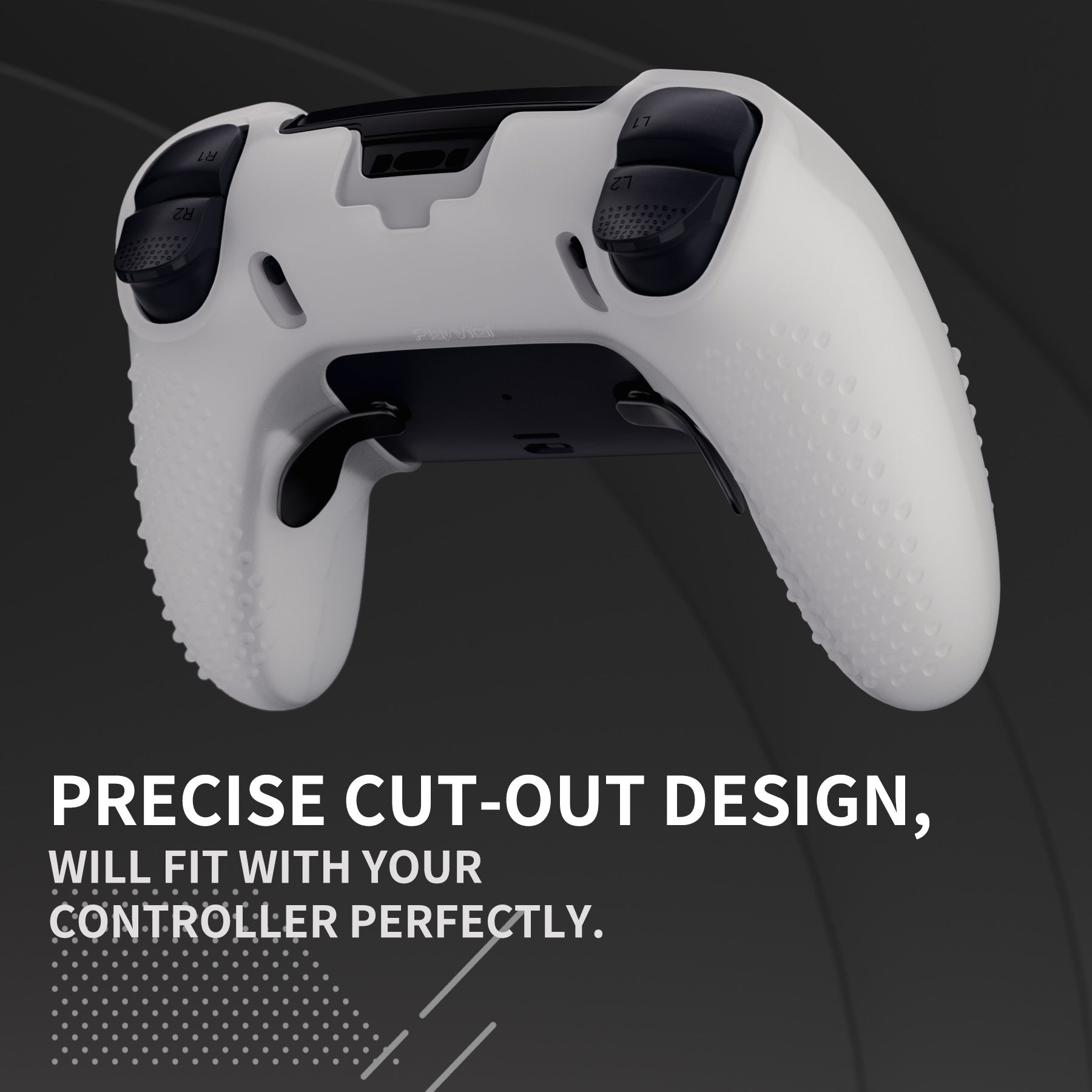 PlayVital 3D Studded Edition Anti-Slip Silicone Cover Case with Thumb Grip Caps for PS5 Edge Controller - Glow in Dark - Green PlayVital