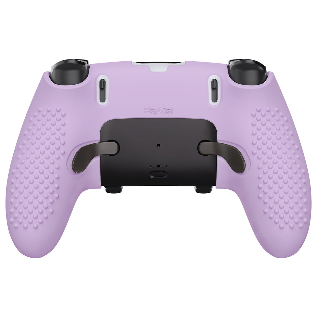 PlayVital 3D Studded Edition Anti-Slip Silicone Cover Case with Thumb Grip Caps for PS5 Edge Controller - Mauve Purple PlayVital