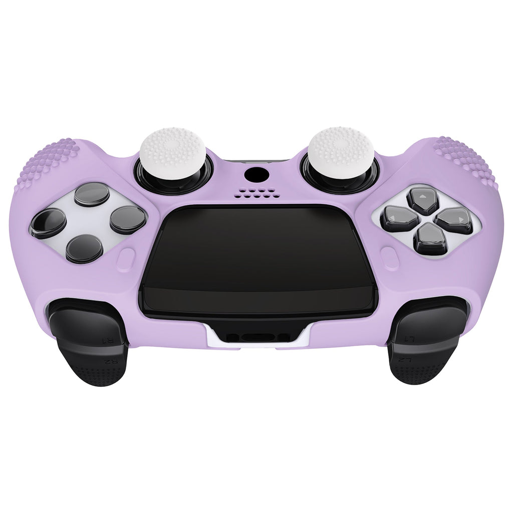 PlayVital 3D Studded Edition Anti-Slip Silicone Cover Case with Thumb Grip Caps for PS5 Edge Controller - Mauve Purple PlayVital