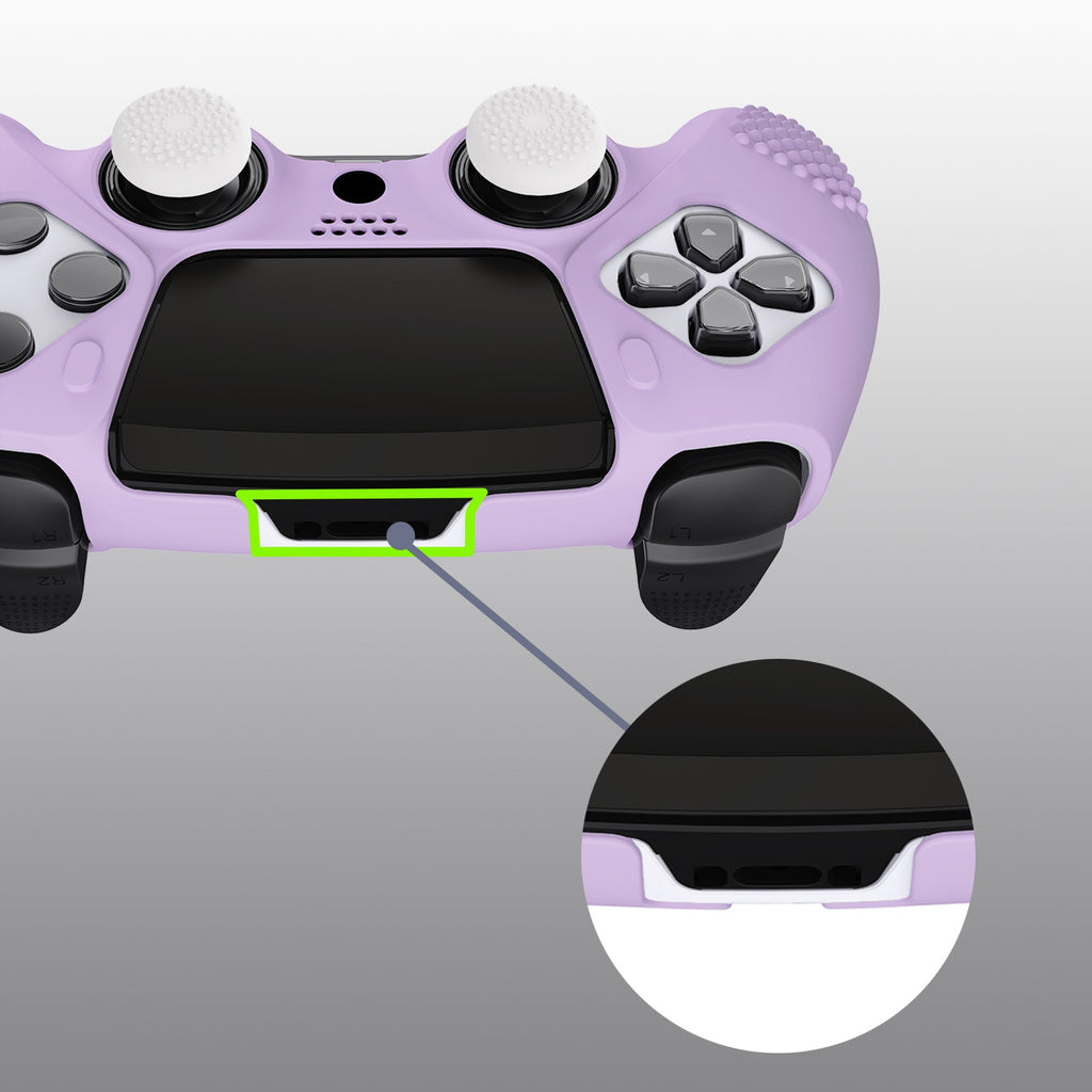 PlayVital 3D Studded Edition Anti-Slip Silicone Cover Case with Thumb Grip Caps for PS5 Edge Controller - Mauve Purple PlayVital
